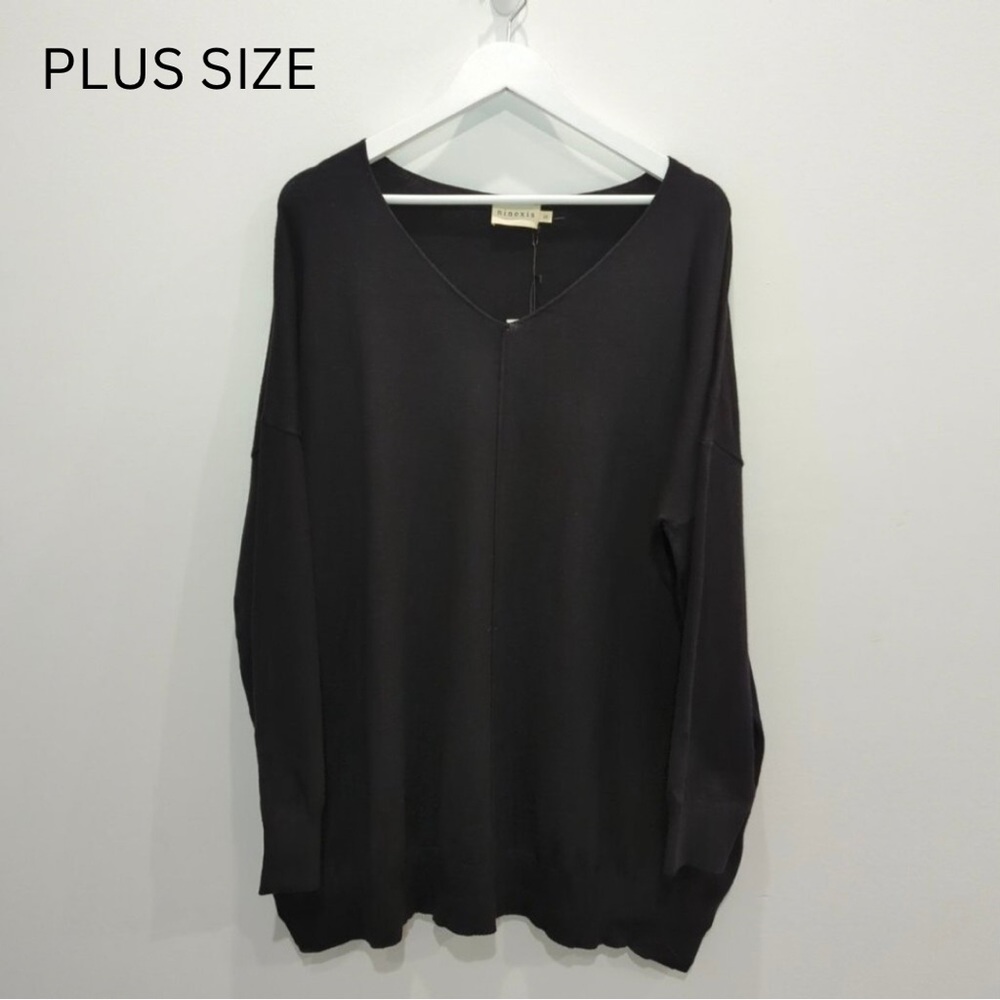 50. Plus Size Long Sleeve Black Sweater NWOT 1X